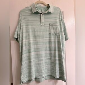 Tommy Bahama Islandzone Cova Beach Striped Performance Polo Jade Cream - size L